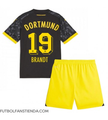 Borussia Dortmund Julian Brandt #19 Segunda Equipación Niños 2023-24 Manga Corta (+ Pantalones cortos)